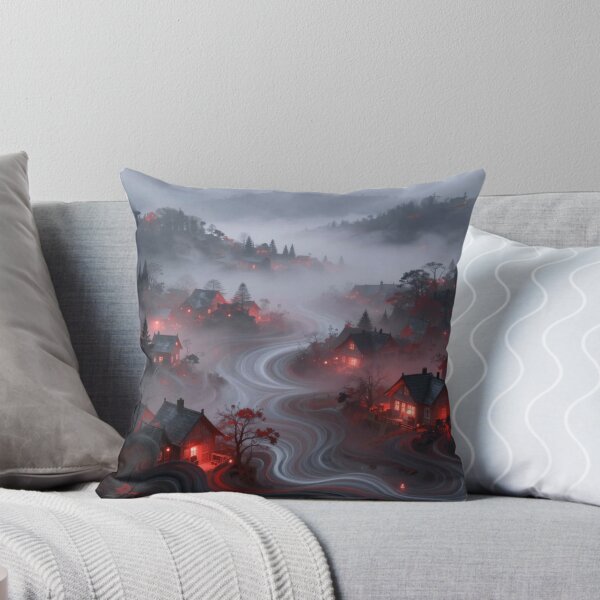 Artikelvorschau, Mystisches Dorf im Nebel – surrealer Fluss, warmes Licht und geheimnisvolle Atmosphäre entworfen und verkauft von FotoworldEdel.