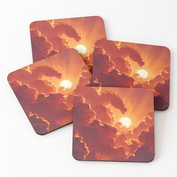 Item preview, Dragon in Fiery Sunset Clouds designed and sold by Pir8prints.