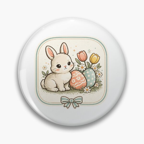 Item preview, Vintage Easter Bunny | Retro Spring Eggs & Flowers designed and sold by Hydravisions.