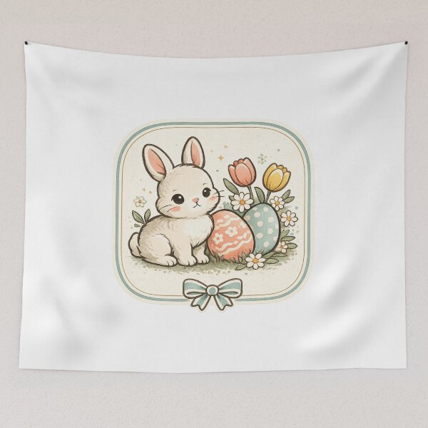 Item preview, Vintage Easter Bunny | Retro Spring Eggs & Flowers designed and sold by Hydravisions.