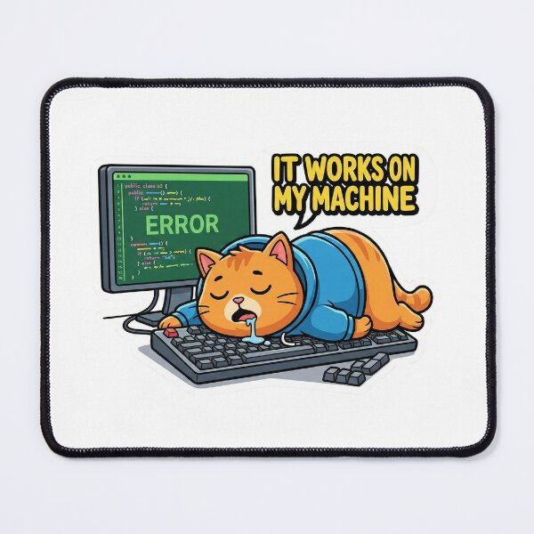 Item preview, "It Works On My Machine" Funny Programmer Cat designed and sold by Zenith Design.