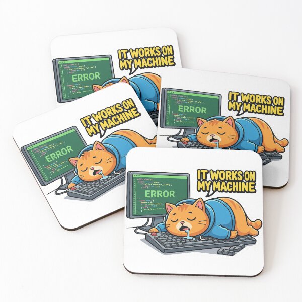Item preview, "It Works On My Machine" Funny Programmer Cat designed and sold by Zenith Design.