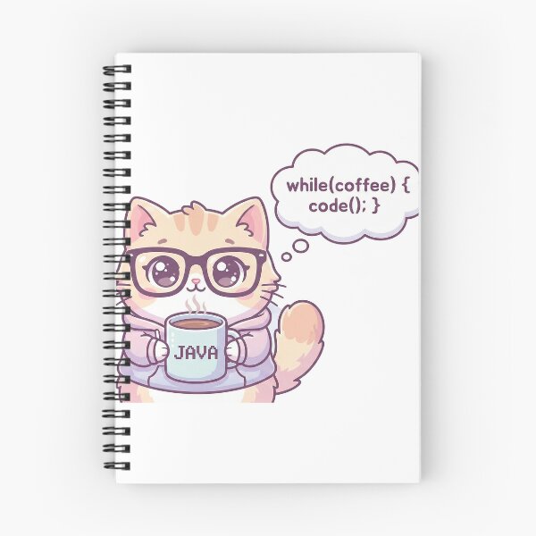 Item preview, "Cute Java Coder Cat - 'while(coffee) code();'" designed and sold by Zenith Design.