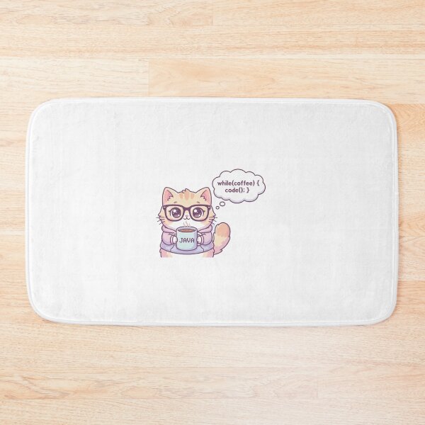 Item preview, "Cute Java Coder Cat - 'while(coffee) code();'" designed and sold by Zenith Design.