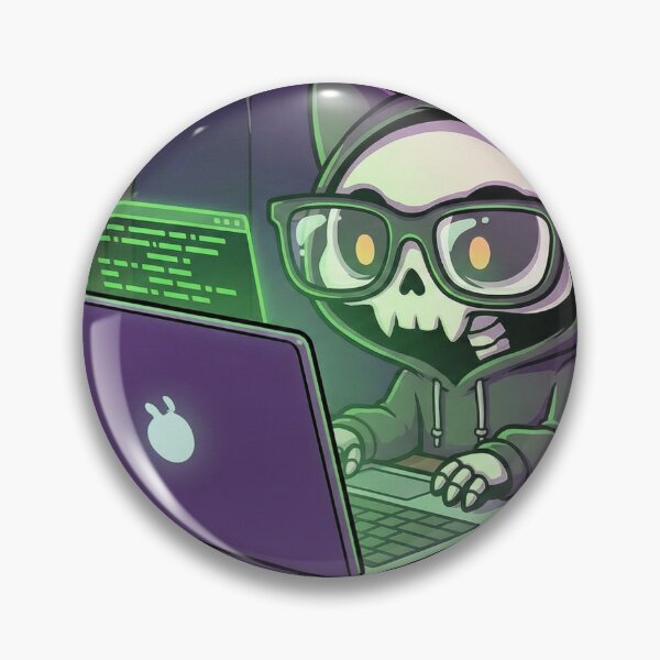 Item preview, "Skeleton Hacker Cat - Spooky Halloween Coding" designed and sold by Zenith Design.