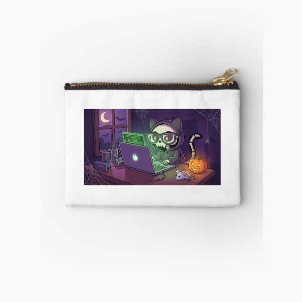 Item preview, "Skeleton Hacker Cat - Spooky Halloween Coding" designed and sold by Zenith Design.