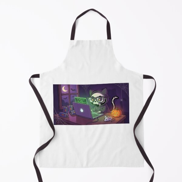 Item preview, "Skeleton Hacker Cat - Spooky Halloween Coding" designed and sold by Zenith Design.