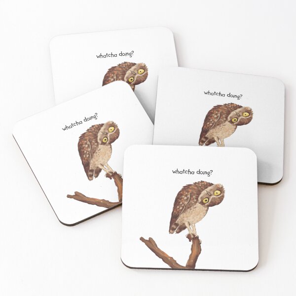 Item preview, Whatcha doing? Funny Owl Illustration - Quirky Bird Art designed and sold by art-injoy.