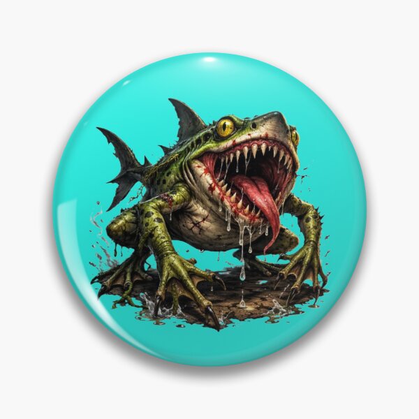 Item preview, Frog-shark hybrid monster in action designed and sold by FroggyOnly.