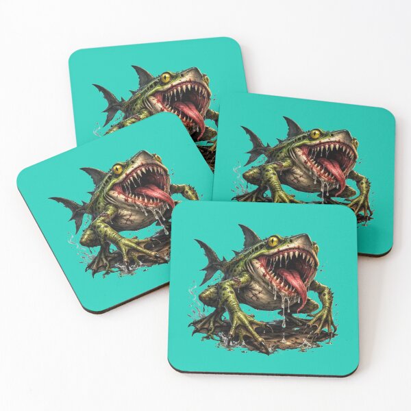 Item preview, Frog-shark hybrid monster in action designed and sold by FroggyOnly.
