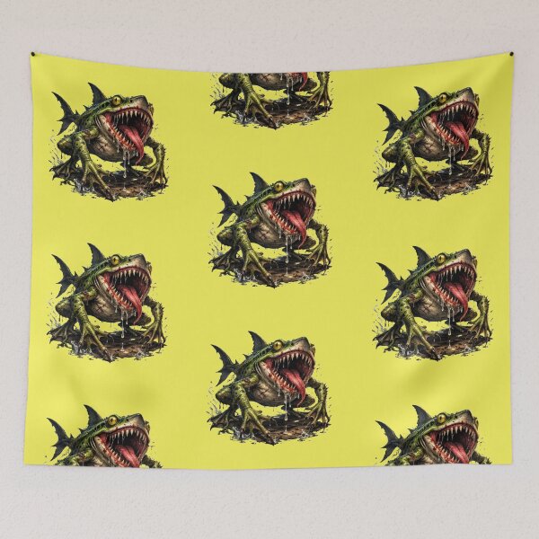 Item preview, Frog-shark hybrid monster in action designed and sold by FroggyOnly.
