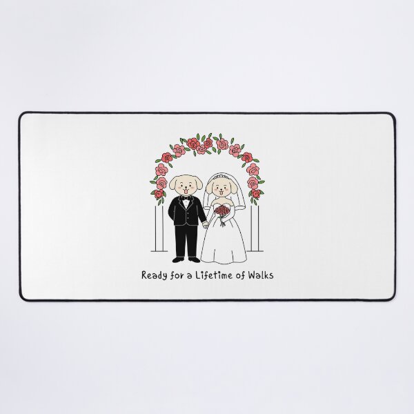 Item preview, Cute Dog Bride & Groom Line Art | Ready for a Lifetime of Walks Wedding Design designed and sold by JOOKDesign.