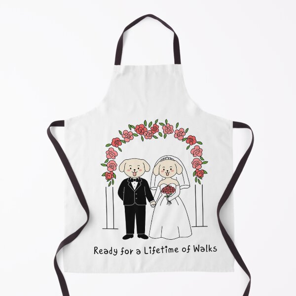 Item preview, Cute Dog Bride & Groom Line Art | Ready for a Lifetime of Walks Wedding Design designed and sold by JOOKDesign.