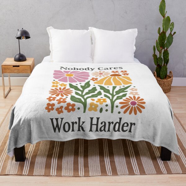 Item preview, Nobody Cares Work Harder Floral Retro Power designed and sold by SkeletonsDanger.