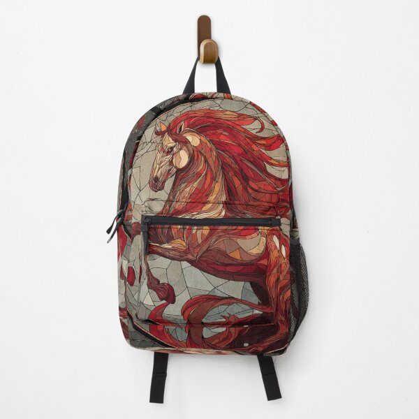 Item preview, Stained Glass Inspired Mosaic Red Fire Horse 2026 Art designed and sold by GrinGalore.
