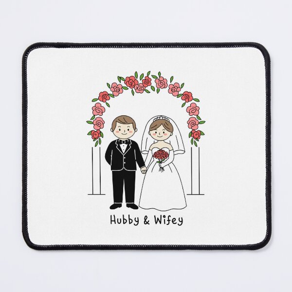 Item preview, Minimal Line Art Bride & Groom | Hubby & Wifey Wedding Couple Design designed and sold by JOOKDesign.