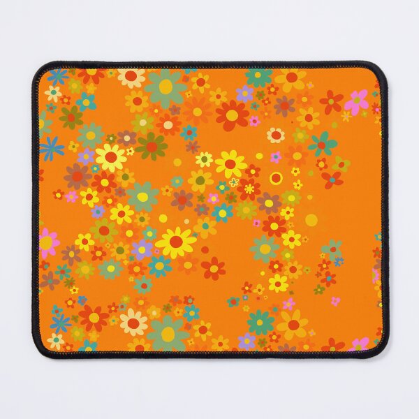 Item preview, Retro Flowers Blossom Orange designed and sold by Prints by Jen Star.