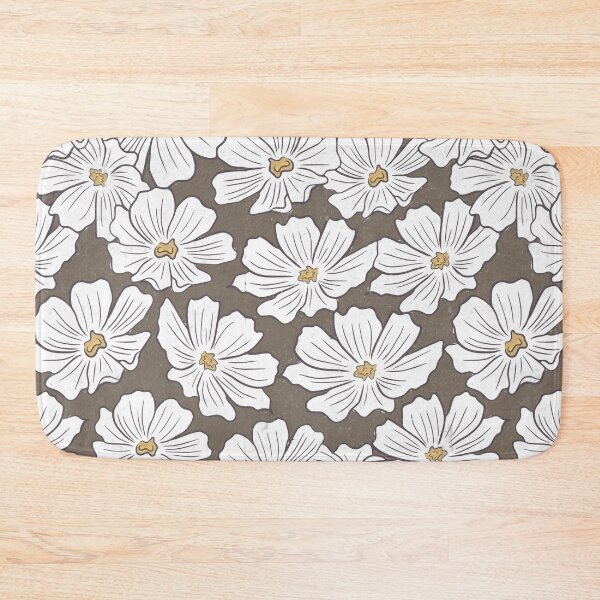 Item preview, Rustic Boho White Flower Sketch Pattern Yellow Gray designed and sold by TackyTime.