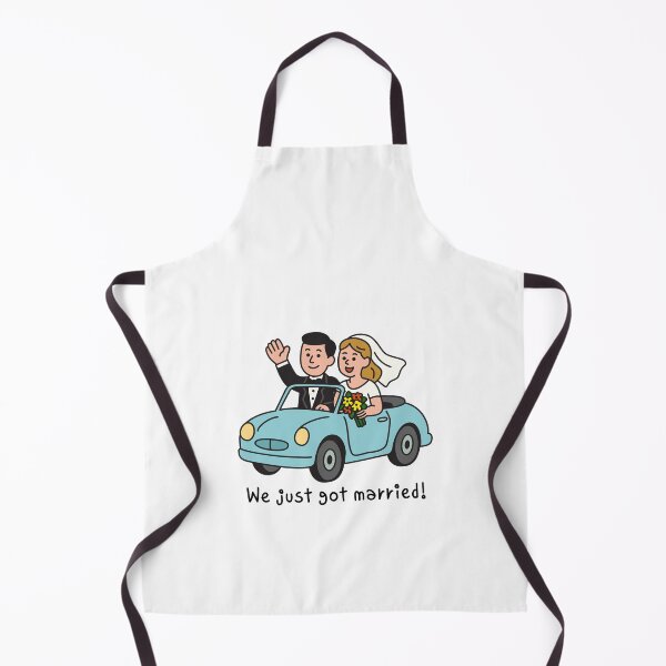 Item preview, Cute Bride & Groom Wedding Car | We Just Got Married Romantic Illustration designed and sold by JOOKDesign.