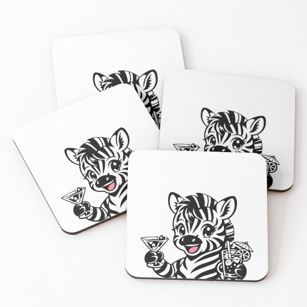 Item preview, Funny Zebra with Cocktails Shirt – Party Animal Riso Print Humor designed and sold by WAUZ.