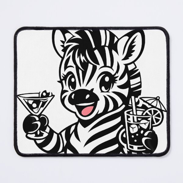Item preview, Funny Zebra with Cocktails Shirt – Party Animal Riso Print Humor designed and sold by WAUZ.