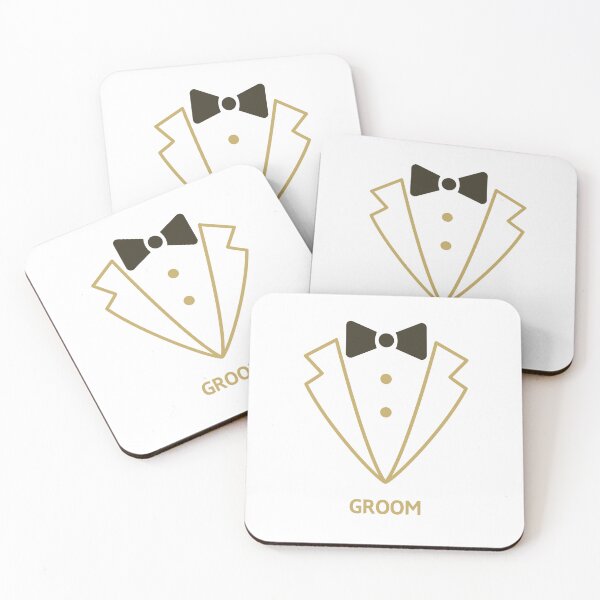 Item preview, Minimal Gold & Black Tuxedo Line Art | Groom Wedding Typography Design designed and sold by JOOKDesign.