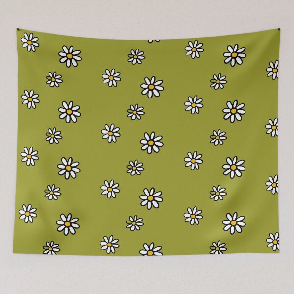 Item preview, Simple White Daisy Green designed and sold by Prints by Jen Star.