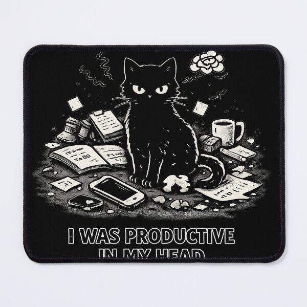 Item preview, I Was Productive In My Head — ADHD Cat designed and sold by VibeOffline Studio.