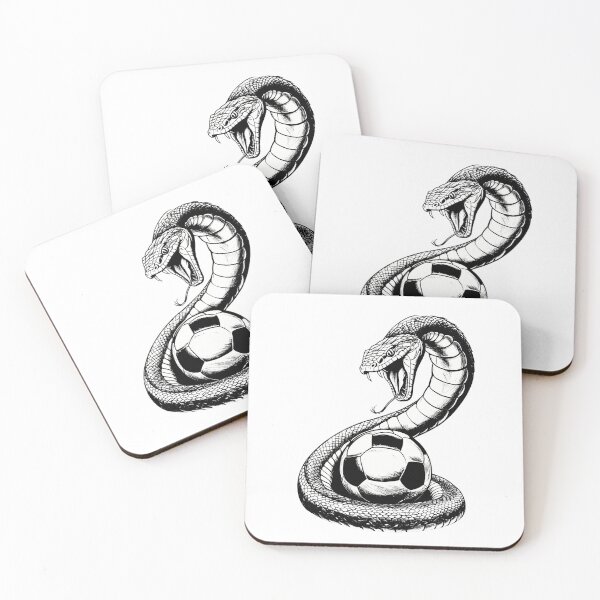 Item preview, Monochrome Cobra Soccer Art – Powerful Football Predator Illustration designed and sold by PAPIRO SIGLO XXI.