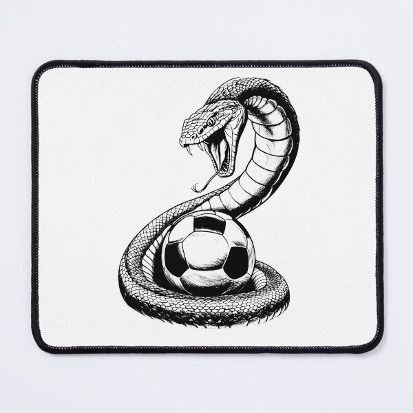 Item preview, Monochrome Cobra Soccer Art – Powerful Football Predator Illustration designed and sold by PAPIRO SIGLO XXI.