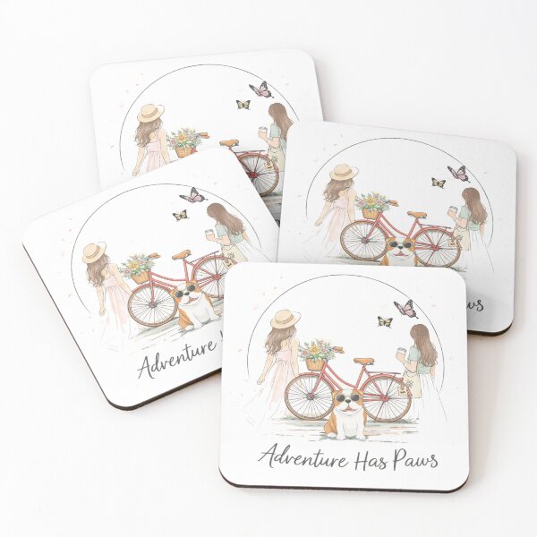 Item preview, Adventure Has Paws T-Shirt – Cute Dog Bicycle Aesthetic t shirts designed and sold by KDesignCrafts.
