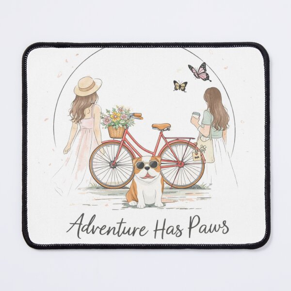 Item preview, Adventure Has Paws T-Shirt – Cute Dog Bicycle Aesthetic t shirts designed and sold by KDesignCrafts.
