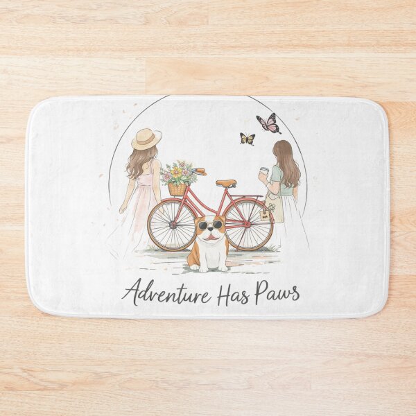 Item preview, Adventure Has Paws T-Shirt – Cute Dog Bicycle Aesthetic t shirts designed and sold by KDesignCrafts.