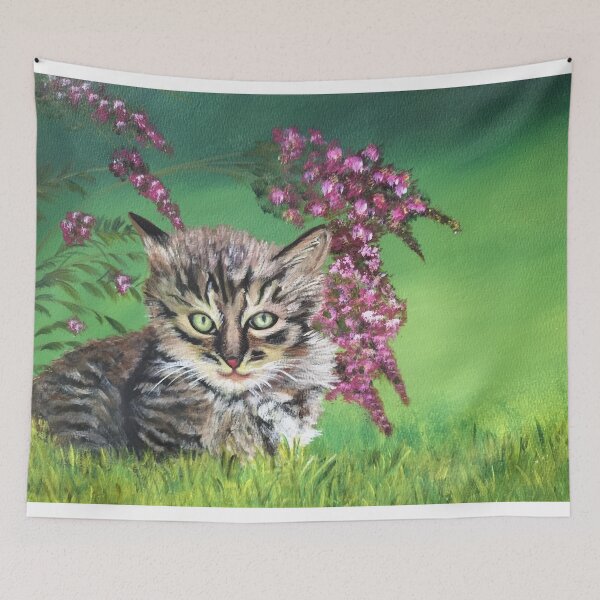 Item preview, Kitten in a Garden Meadow designed and sold by Selena Razuri.