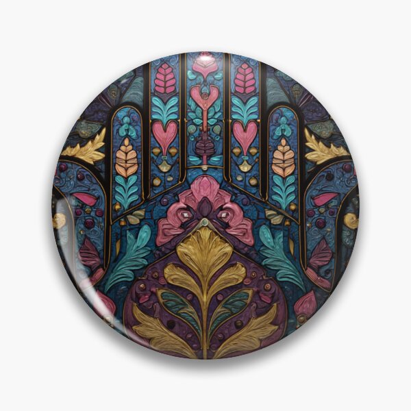 Item preview, Stained Glass Hamsa Inspired Mosaic Floral Pattern designed and sold by GrinGalore.