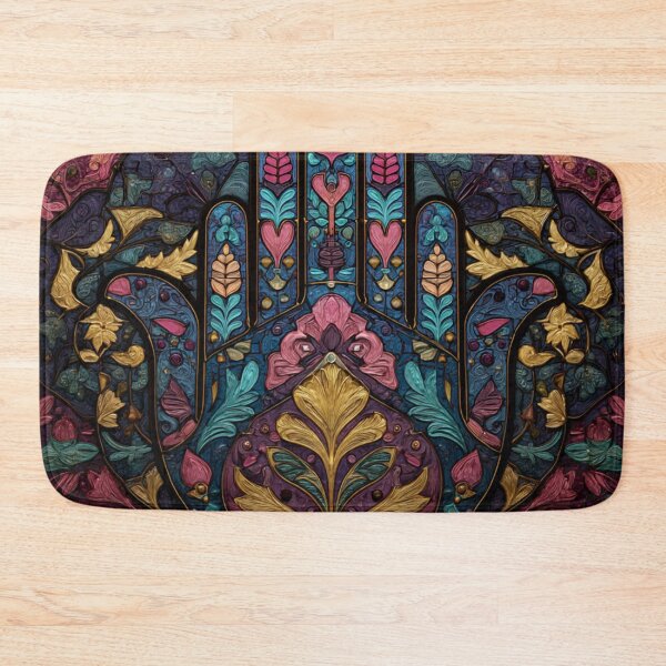 Item preview, Stained Glass Hamsa Inspired Mosaic Floral Pattern designed and sold by GrinGalore.