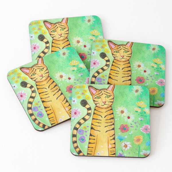 Item preview, Tiger Cat sitting in the flowers designed and sold by MyCraftyNell.