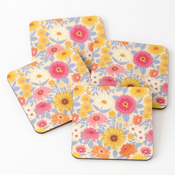 Item preview, Retro Plentiful Petals - Cream Background designed and sold by TigaTiga.