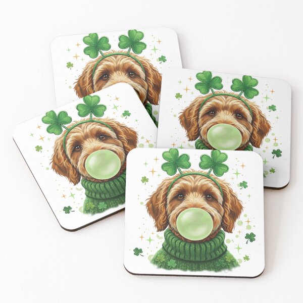 Item preview, Lucky Shamrock Dog – Cute St Patrick’s Day Bubble Gum Art designed and sold by Happy'CLICK'.