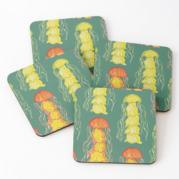 Item preview, cute jellyfish illustrated pattern designed and sold by designsbymollyt.