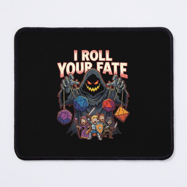 Item preview, I Roll Your Fate Funny Grim Reaper Dice Puppet Master RPG designed and sold by Fenay Designs.