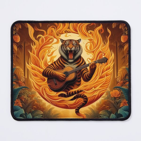 Item preview, Floating Tiger in a Burning Ring of Fire designed and sold by 40degreesSouth.