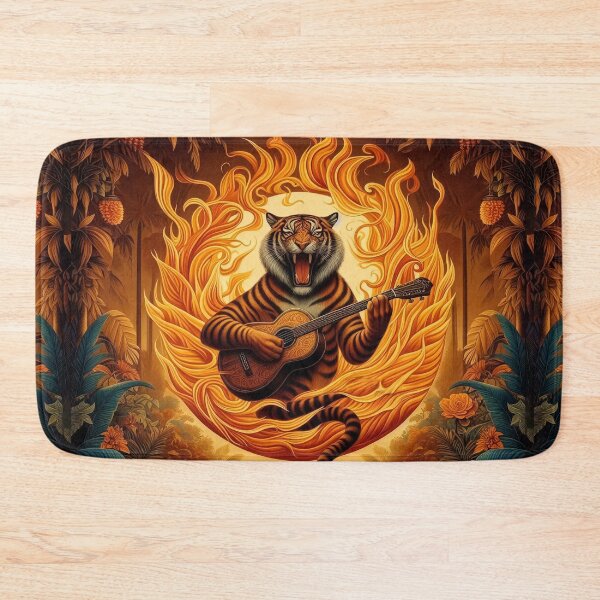 Item preview, Floating Tiger in a Burning Ring of Fire designed and sold by 40degreesSouth.
