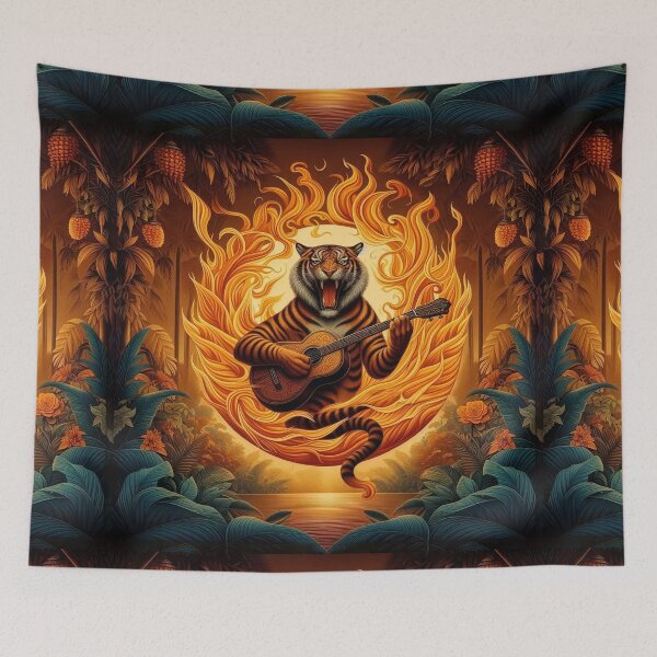 Item preview, Floating Tiger in a Burning Ring of Fire designed and sold by 40degreesSouth.