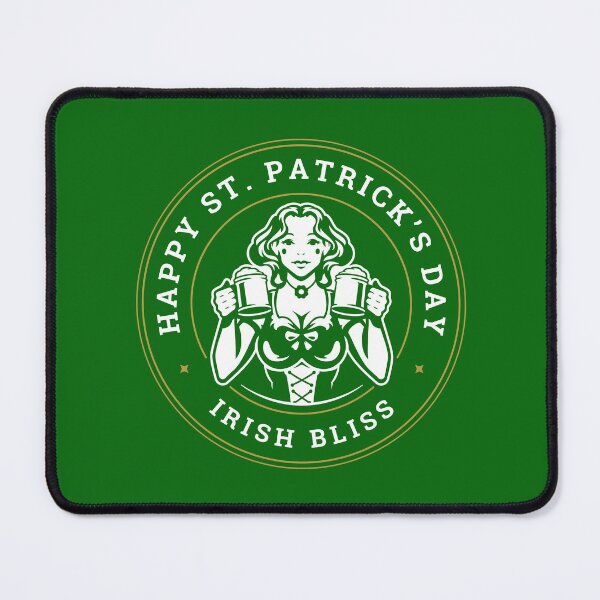 Item preview, Vintage Irish Beer Maiden St. Patrick's Day Emblem - Irish Bliss Retro Aesthetic designed and sold by Tamer ⭐⭐⭐⭐⭐.