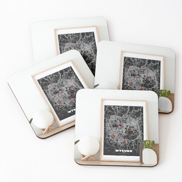 Item preview, MYSORE India map poster black white Hometown City designed and sold by socodestudio.