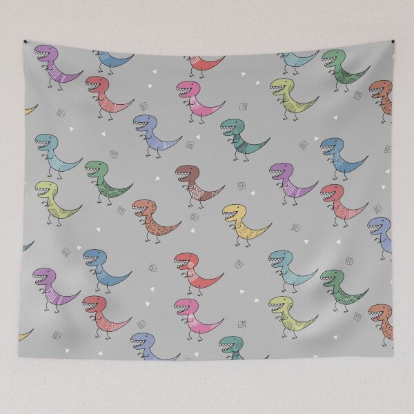 Item preview, Boho T-Rex: Tribal Dinosaur Seamless Pattern designed and sold by  Boho Vibes Studio.