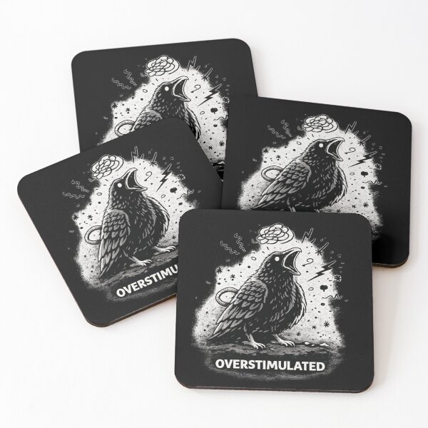Item preview, Overstimulated Crow — Too Many Thoughts designed and sold by VibeOffline Studio.