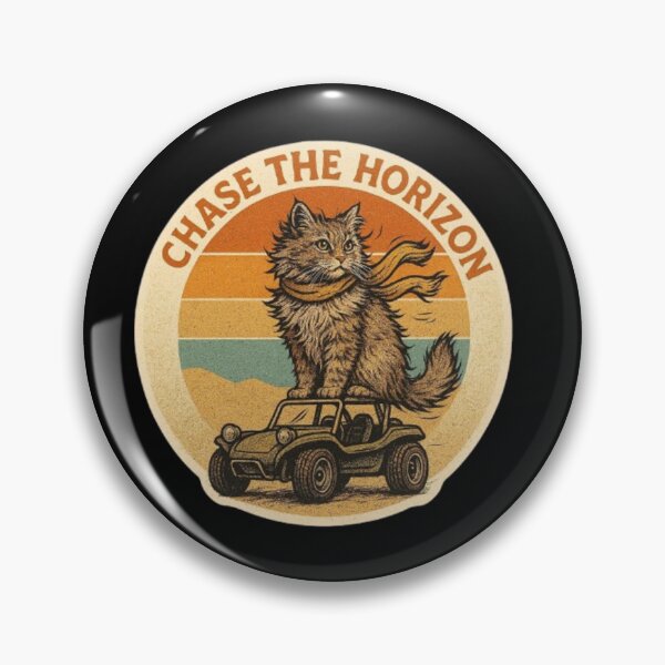 Item preview, Chase the Horizon – Adventure Cat Vintage Sunset Aesthetic | Retro Cat Lover Gift Design designed and sold by Typologystudios.