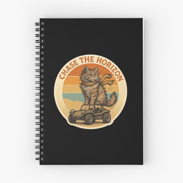 Item preview, Chase the Horizon – Adventure Cat Vintage Sunset Aesthetic | Retro Cat Lover Gift Design designed and sold by Typologystudios.